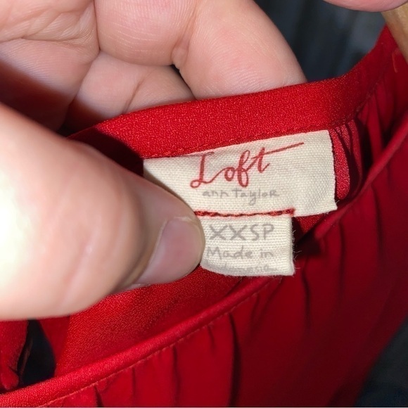 Loft Red Long Sleeve Blouse - Picture 4 of 4